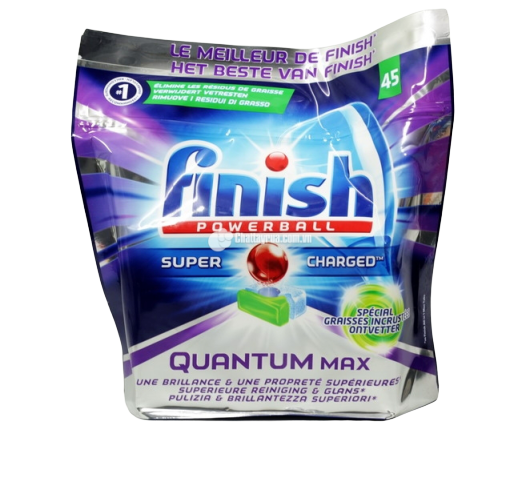 Viên rửa bát Finish powerball Super Charged Quantum Max túi 45 Viên